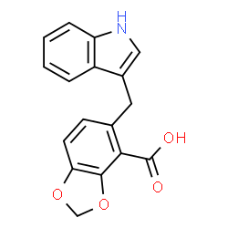 ChemSpider 2D Image | 5-(1H-Indol-3-ylmethyl)-1,3-benzodioxole-4-carboxylic acid | C17H13NO4