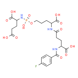 ChemSpider 2D Image | N-(4-Fluorobenzoyl)-L-gamma-glutamyl-5-{[(S)-{[(1S)-1,3-dicarboxypropyl]amino}(hydroxy)phosphoryl]oxy}-L-norvaline | C22H29FN3O13P