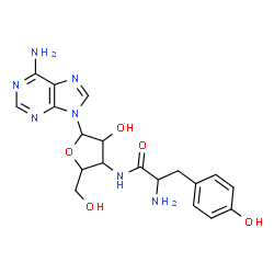 ChemSpider 2D Image | 3'-Deoxy-3'-(D-tyrosylamino)adenosine | C19H23N7O5