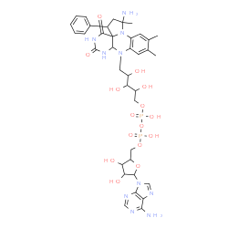 ChemSpider 2D Image | [(2R,3S,4R,5R)-5-(6-amino-9H-purin-9-yl)-3,4-dihydroxytetrahydrofuran-2-yl]methyl (2R,3S,4S)-5-[(1R,3S,3as,7as)-1-amino-1,10,11-trimethyl-4,6-dioxo-3-phenyl-2,3,5,6,7,7a-hexahydro-1H-benzo[g]pyrrolo[2,1-E]pteridin-8(4H)-yl]-2,3,4-trihydroxypentyl dih | C37H48N10O15P2