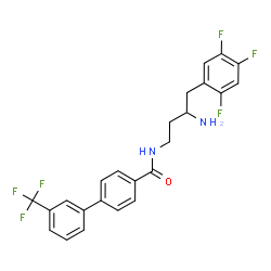 ChemSpider 2D Image | N-[(3R)-3-Amino-4-(2,4,5-trifluorophenyl)butyl]-3'-(trifluoromethyl)-4-biphenylcarboxamide | C24H20F6N2O