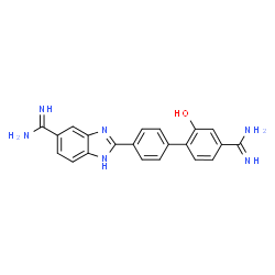ChemSpider 2D Image | 2-(4'-Carbamimidoyl-2'-hydroxy-4-biphenylyl)-1H-benzimidazole-5-carboximidamide | C21H18N6O