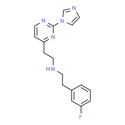 ChemSpider 2D Image | 2-(3-Fluorophenyl)-N-{2-[2-(1H-imidazol-1-yl)-4-pyrimidinyl]ethyl}ethanamine | C17H18FN5