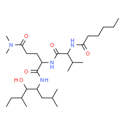 ChemSpider 2D Image | N-Hexanoyl-L-valyl-N~1~-[(4S,5S,6R)-5-hydroxy-2,6-dimethyl-4-octanyl]-N~5~,N~5~-dimethyl-L-glutamamide | C28H54N4O5