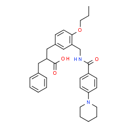 ChemSpider 2D Image | (2R)-2-Benzyl-3-[3-({[4-(1-piperidinyl)benzoyl]amino}methyl)-4-propoxyphenyl]propanoic acid | C32H38N2O4