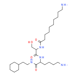 ChemSpider 2D Image | N-(10-Aminodecanoyl)-L-seryl-N-(2-cyclohexylethyl)-L-lysinamide | C27H53N5O4