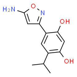 ChemSpider 2D Image | 4-(5-Amino-1,2-oxazol-3-yl)-6-isopropyl-1,3-benzenediol | C12H14N2O3