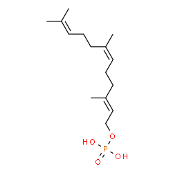 ChemSpider 2D Image | (2E,6Z)-3,7,11-Trimethyl-2,6,10-dodecatrien-1-yl dihydrogen phosphate | C15H27O4P