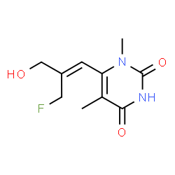 ChemSpider 2D Image | 6-[(1Z)-3-Fluoro-2-(hydroxymethyl)-1-propen-1-yl]-1,5-dimethyl-2,4(1H,3H)-pyrimidinedione | C10H13FN2O3