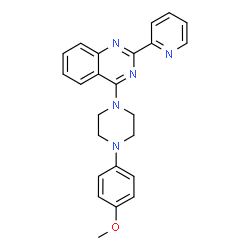 ChemSpider 2D Image | 4-[4-(4-Methoxyphenyl)-1-piperazinyl]-2-(2-pyridinyl)quinazoline | C24H23N5O