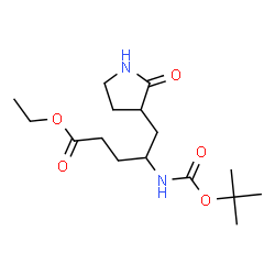 ChemSpider 2D Image | Ethyl (4r)-4-[(Tert-Butoxycarbonyl)amino]-5-[(3s)-2-Oxopyrrolidin-3-Yl]pentanoate | C16H28N2O5
