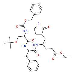 ChemSpider 2D Image | N-[(Benzyloxy)carbonyl]-O-Tert-Butyl-L-Seryl-N-{(2r)-5-Ethoxy-5-Oxo-1-[(3s)-2-Oxopyrrolidin-3-Yl]pentan-2-Yl}-L-Phenylalaninamide | C35H48N4O8