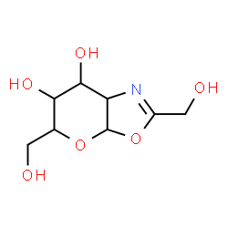 ChemSpider 2D Image | (3aR,5R,6S,7R,7aR)-2,5-Bis(hydroxymethyl)-5,6,7,7a-tetrahydro-3aH-pyrano[3,2-d][1,3]oxazole-6,7-diol | C8H13NO6