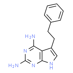 ChemSpider 2D Image | 5-Phenethyl-7h-Pyrrolo[2,3-D]pyrimidine-2,4-Diamine | C14H15N5
