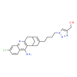 ChemSpider 2D Image | (1-{4-[(7s,11s)-12-Amino-3-Chloro-6,7,10,11-Tetrahydro-7,11-Methanocycloocta[b]quinolin-9-Yl]butyl}-1h-1,2,3-Triazol-4-Yl)methanol | C23H26ClN5O