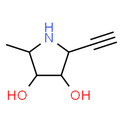 ChemSpider 2D Image | (2S,3S,4R,5S)-2-Ethynyl-5-methyl-3,4-pyrrolidinediol | C7H11NO2
