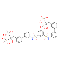 ChemSpider 2D Image | {1,3-Phenylenebis[sulfonylimino-3',3-biphenyldiyl(1-hydroxy-2,1,1-ethanetriyl)]}tetrakis(phosphonic acid) | C34H36N2O18P4S2
