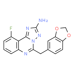 ChemSpider 2D Image | 5-(1,3-Benzodioxol-5-ylmethyl)-10-fluoro[1,2,4]triazolo[1,5-c]quinazolin-2-amine | C17H12FN5O2