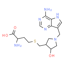 ChemSpider 2D Image | {(3r,4s)-1-[(4-Amino-5h-Pyrrolo[3,2-D]pyrimidin-7-Yl)methyl]-4-Hydroxypyrrolidin-3-Yl}-L-Methionine | C16H24N6O3S
