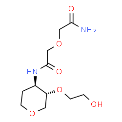 ChemSpider 2D Image | 3-{[(2-Amino-2-oxoethoxy)acetyl]amino}-1,5-anhydro-2,3-dideoxy-4-O-(2-hydroxyethyl)-D-threo-pentitol | C11H20N2O6
