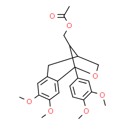 ChemSpider 2D Image | [1-(3,4-Dimethoxyphenyl)-4,5-dimethoxy-11-oxatricyclo[7.2.1.0~2,7~]dodeca-2,4,6-trien-12-yl]methyl acetate | C24H28O7