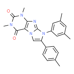 ChemSpider 2D Image | 8-(3,5-Dimethylphenyl)-1,3-dimethyl-7-(4-methylphenyl)-1H-imidazo[2,1-f]purine-2,4(3H,8H)-dione | C24H23N5O2