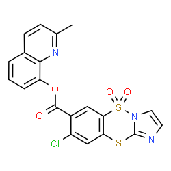 ChemSpider 2D Image | 2-methyl-8-quinolyl 8-chloro-5,5-dioxoimidazo(1,2-b)(1,4,2)benzodithiazine-7-carboxylate | C20H12ClN3O4S2