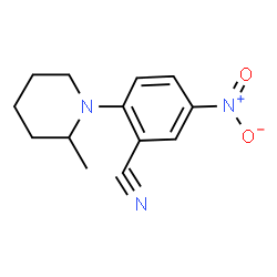 ChemSpider 2D Image | 2-(2-Methyl-1-piperidinyl)-5-nitrobenzonitrile | C13H15N3O2