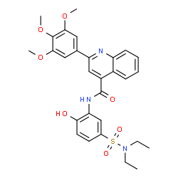ChemSpider 2D Image | N-[5-(Diethylsulfamoyl)-2-hydroxyphenyl]-2-(3,4,5-trimethoxyphenyl)-4-quinolinecarboxamide | C29H31N3O7S