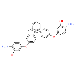 ChemSpider 2D Image | 2,2-bis(4-(4-amino-3-hydroxyphenoxy)phenyl)adamantane | C34H34N2O4