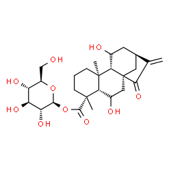 ChemSpider 2D Image | 1-O-[(5beta,8alpha,9beta,10alpha)-6,11-Dihydroxy-15,18-dioxokaur-16-en-18-yl]-beta-D-glucopyranose | C26H38O10
