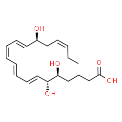 ChemSpider 2D Image | (5S,6R,7E,9E,11Z,13E,15S,17Z)-5,6,15-Trihydroxy-7,9,11,13,17-icosapentaenoic acid | C20H30O5
