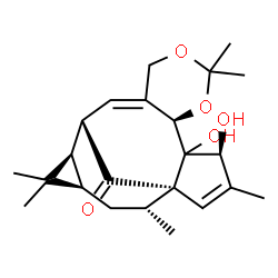 ChemSpider 2D Image | (1S,4S,6R,13S,14R,16R,18R)-4,5-Dihydroxy-3,8,8,15,15,18-hexamethyl-7,9-dioxapentacyclo[11.5.1.0~1,5~.0~6,11~.0~14,16~]nonadeca-2,11-dien-19-one | C23H32O5