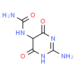 ChemSpider 2D Image | 1-(2-Amino-4,6-dioxo-1,4,5,6-tetrahydro-5-pyrimidinyl)urea | C5H7N5O3