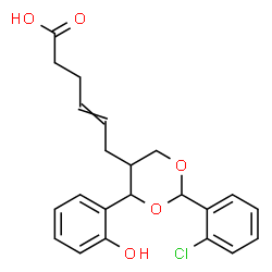 ChemSpider 2D Image | 6-[2-(2-Chlorophenyl)-4-(2-hydroxyphenyl)-1,3-dioxan-5-yl]-4-hexenoic acid | C22H23ClO5