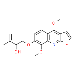 ChemSpider 2D Image | 1-({4,8-dimethoxyfuro[2,3-b]quinolin-7-yl}oxy)-3-methylbut-3-en-2-ol | C18H19NO5