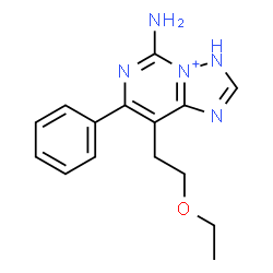 ChemSpider 2D Image | 5-Amino-8-(2-ethoxyethyl)-7-phenyl-3H-[1,2,4]triazolo[1,5-c]pyrimidin-4-ium | C15H18N5O