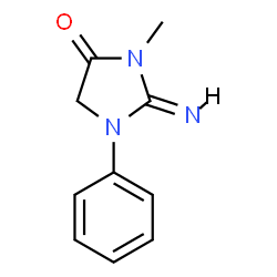 ChemSpider 2D Image | (2Z)-2-Imino-3-methyl-1-phenyl-4-imidazolidinone | C10H11N3O