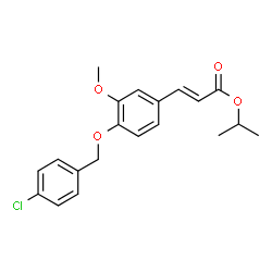 ChemSpider 2D Image | Isopropyl (2E)-3-{4-[(4-chlorobenzyl)oxy]-3-methoxyphenyl}acrylate | C20H21ClO4