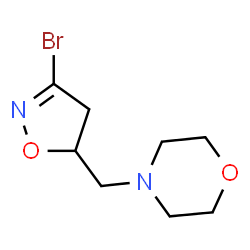 ChemSpider 2D Image | 4-[(3-Bromo-4,5-dihydro-1,2-oxazol-5-yl)methyl]morpholine | C8H13BrN2O2