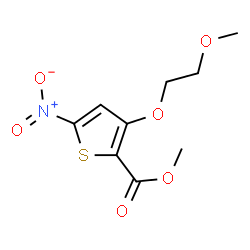 ChemSpider 2D Image | Methyl 3-(2-methoxyethoxy)-5-nitro-2-thiophenecarboxylate | C9H11NO6S