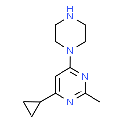 ChemSpider 2D Image | 4-Cyclopropyl-2-methyl-6-(1-piperazinyl)pyrimidine | C12H18N4