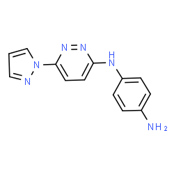 ChemSpider 2D Image | N-[6-(1H-Pyrazol-1-yl)-3-pyridazinyl]-1,4-benzenediamine | C13H12N6