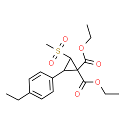 ChemSpider 2D Image | Diethyl 2-(4-ethylphenyl)-3-(methylsulfonyl)-1,1-cyclopropanedicarboxylate | C18H24O6S