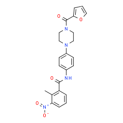 ChemSpider 2D Image | N-{4-[4-(2-Furoyl)-1-piperazinyl]phenyl}-2-methyl-3-nitrobenzamide | C23H22N4O5