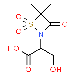 ChemSpider 2D Image | 2-(4,4-Dimethyl-1,1-dioxido-3-oxo-1,2-thiazetidin-2-yl)-3-hydroxypropanoic acid | C7H11NO6S