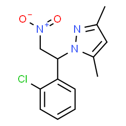 ChemSpider 2D Image | 1-[1-(2-Chlorophenyl)-2-nitroethyl]-3,5-dimethyl-1H-pyrazole | C13H14ClN3O2