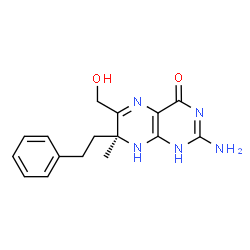 ChemSpider 2D Image | 7,8-DIHYDRO-6-HYDROXYMETHYL-7-METHYL-7-[2-PHENYLETHYL]-PTERIN | C16H19N5O2