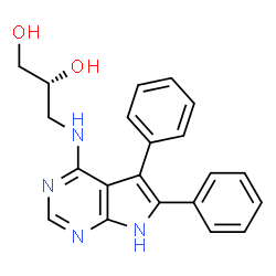 ChemSpider 2D Image | (2R)-3-[(5,6-Diphenyl-7H-pyrrolo[2,3-d]pyrimidin-4-yl)amino]-1,2-propanediol | C21H20N4O2