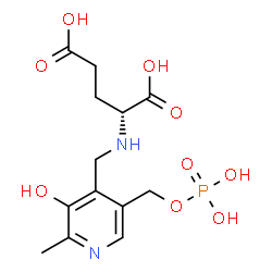 ChemSpider 2D Image | N-({3-Hydroxy-2-methyl-5-[(phosphonooxy)methyl]-4-pyridinyl}methyl)-D-glutamic acid | C13H19N2O9P
